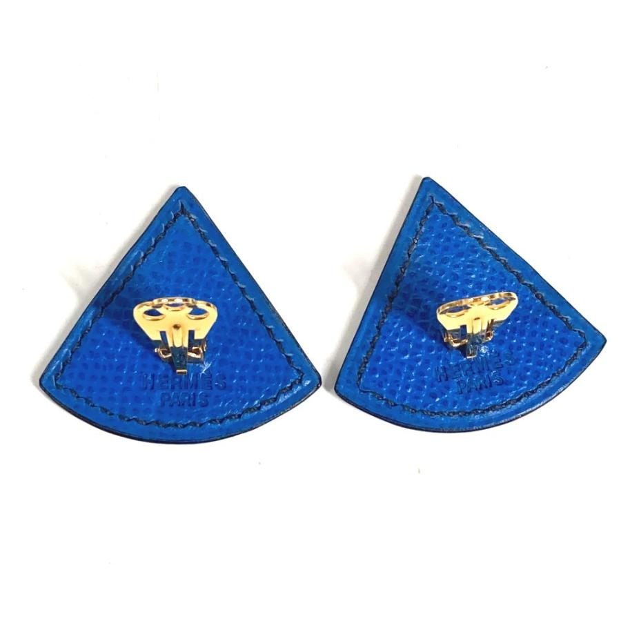 HERMES エルメス トライアングル ロゴ アクセサリー ジュエリー イヤリング ブルー ユニセックス【中古】 | HERMES | 03