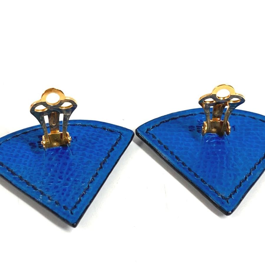 HERMES エルメス トライアングル ロゴ アクセサリー ジュエリー イヤリング ブルー ユニセックス【中古】 | HERMES | 05