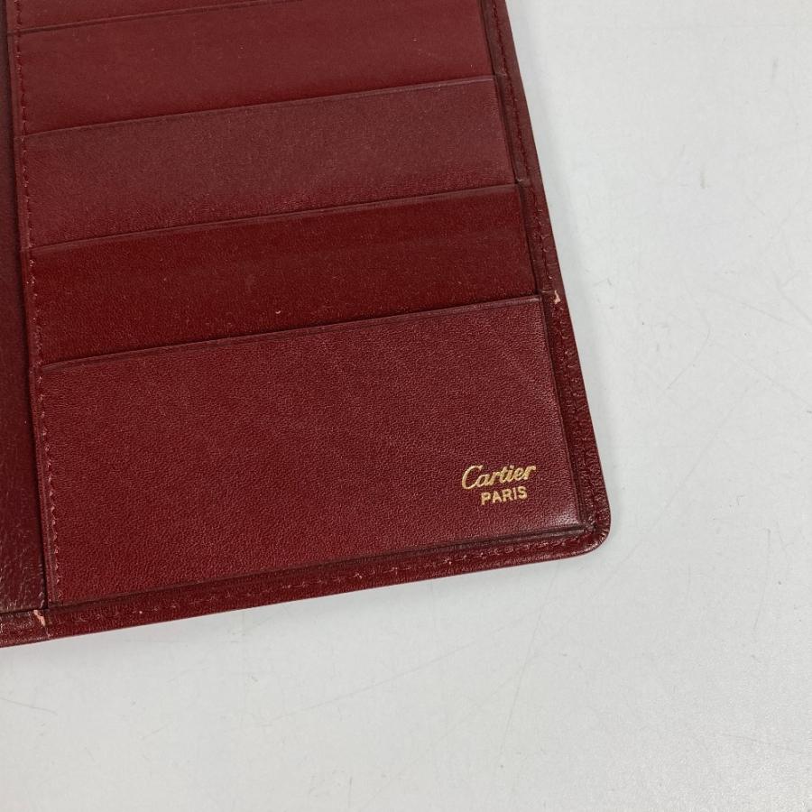 CARTIER カルティエ マストライン ロゴ 札入れ ロングウォレット 長札入れ 長財布 ワインレッド ユニセックス【中古】 | Cartier | 02