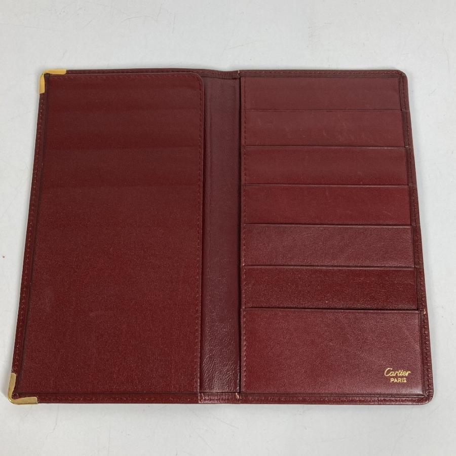 CARTIER カルティエ マストライン ロゴ 札入れ ロングウォレット 長札入れ 長財布 ワインレッド ユニセックス【中古】 | Cartier | 03