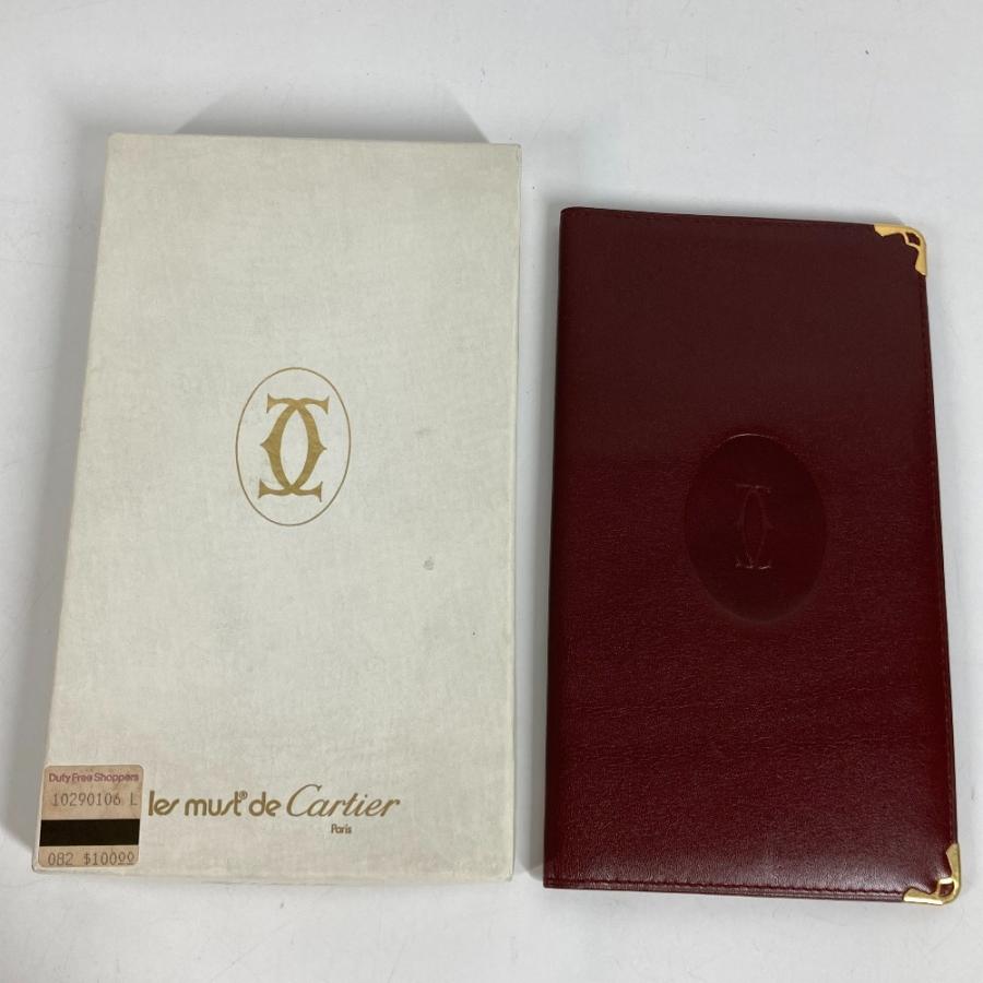 CARTIER カルティエ マストライン ロゴ 札入れ ロングウォレット 長札入れ 長財布 ワインレッド ユニセックス【中古】 | Cartier | 08