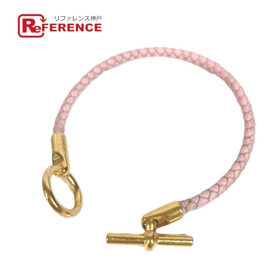 HERMES エルメス グレナン 編み込み バングル アクセサリー ブレスレット ライトピンク ユニセックス【中古】 | HERMES