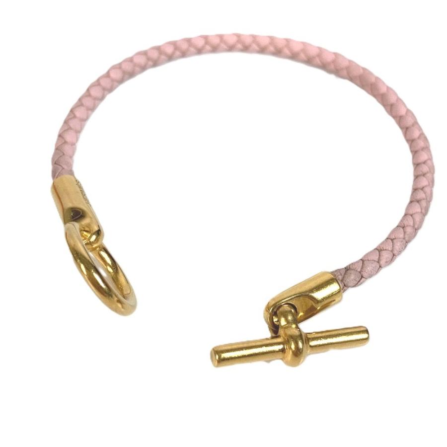 HERMES エルメス グレナン 編み込み バングル アクセサリー ブレスレット ライトピンク ユニセックス【中古】 | HERMES | 01