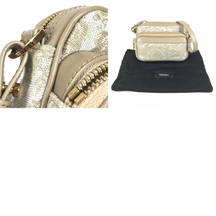 未使用 VERSACE ヴェルサーチ グレカ ロゴ ポシェット カバン 斜め掛け ショルダーバッグ ベージュ ユニセックス【中古】 |  | 09