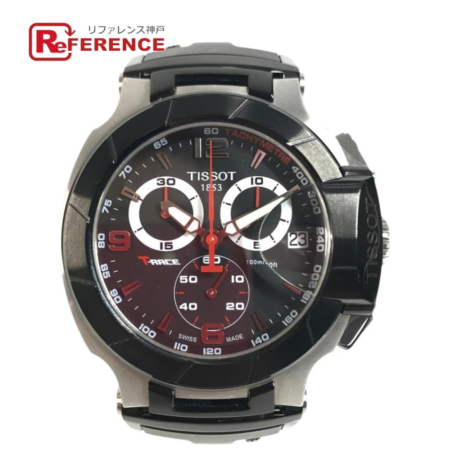 TISSOT ティソ T048.417.27.057.00 Tレース クロノグラフ メンズウォッチ  ウォッチ  腕時計 ブラック メンズ【中古】 | TISSOT