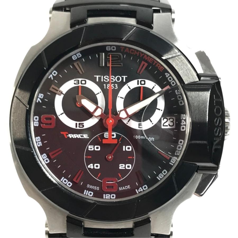 TISSOT ティソ T048.417.27.057.00 Tレース クロノグラフ メンズウォッチ  ウォッチ  腕時計 ブラック メンズ【中古】 | TISSOT | 01