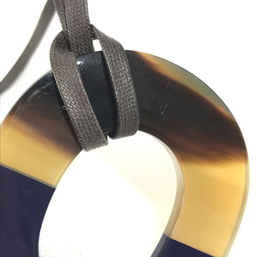 HERMES エルメス イスムポップ イスム ポップ アクセサリー ジュエリー チョーカー バッファローホーン ネックレス ネイビー 【中古】 | HERMES | 07