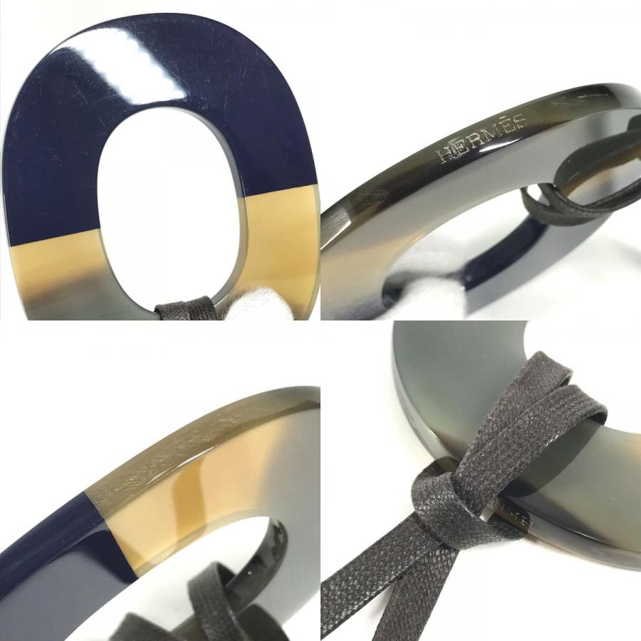 HERMES エルメス イスムポップ イスム ポップ アクセサリー ジュエリー チョーカー バッファローホーン ネックレス ネイビー 【中古】 | HERMES | 08