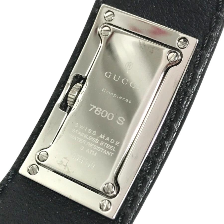 GUCCI グッチ 7800S ロゴ バングルウォッチ 革  クォーツ レディースウォッチ ウォッチ 時計 腕時計 シルバー レディース【中古】 | GUCCI | 08