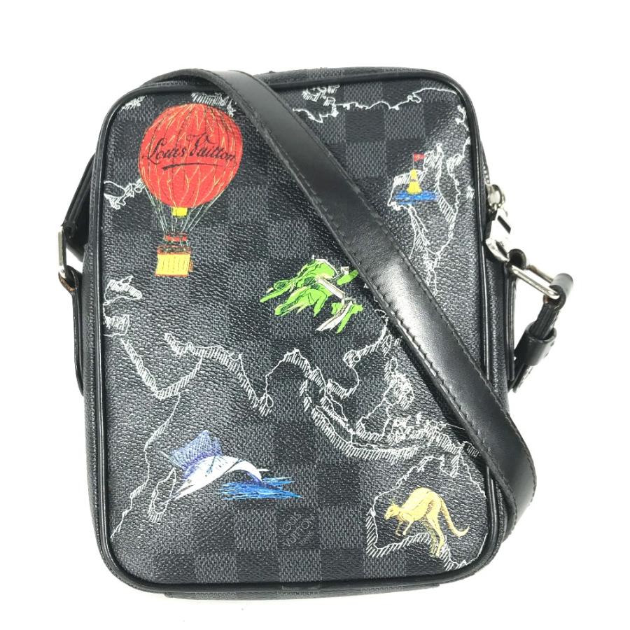 廃盤希少 N40239 ダヌーブ ダミエ グラフィット マップ ショルダーバッグ ルイヴィトン】N40239 ダミエグラフィット・マップ ダヌーブPM NM