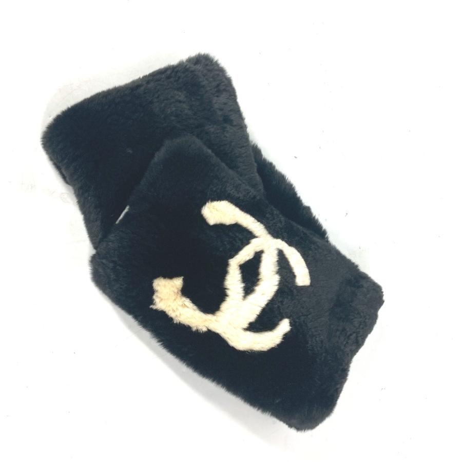 CHANEL シャネル CC ココマーク アクセサリー ティペット デカココ マフラー ブラック レディース【中古】 | CHANEL | 03