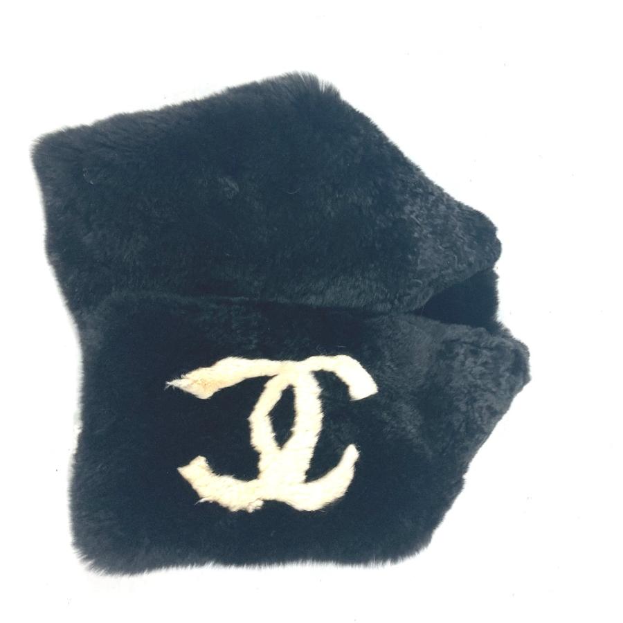 CHANEL シャネル CC ココマーク アクセサリー ティペット デカココ マフラー ブラック レディース【中古】 | CHANEL | 07