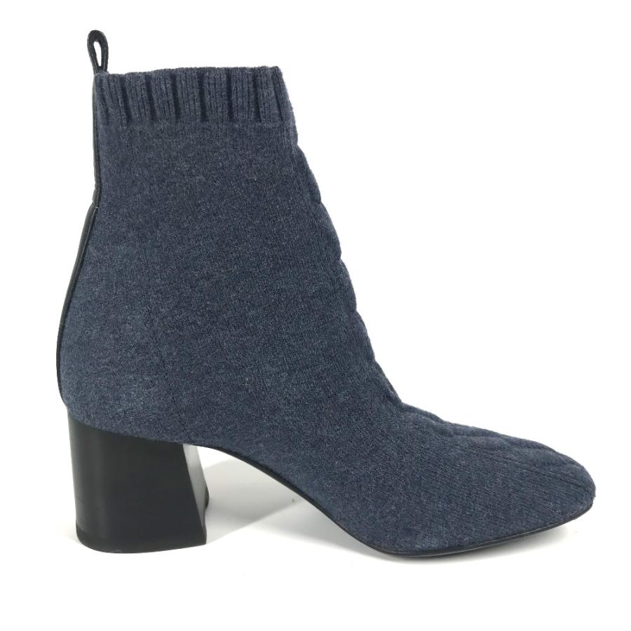 HERMES エルメス ヴォルヴェール ショート 靴 シューズ アンクル ヒール ニット ソックスブーツ ブーツ ネイビー レディース【中古】 | HERMES | 03