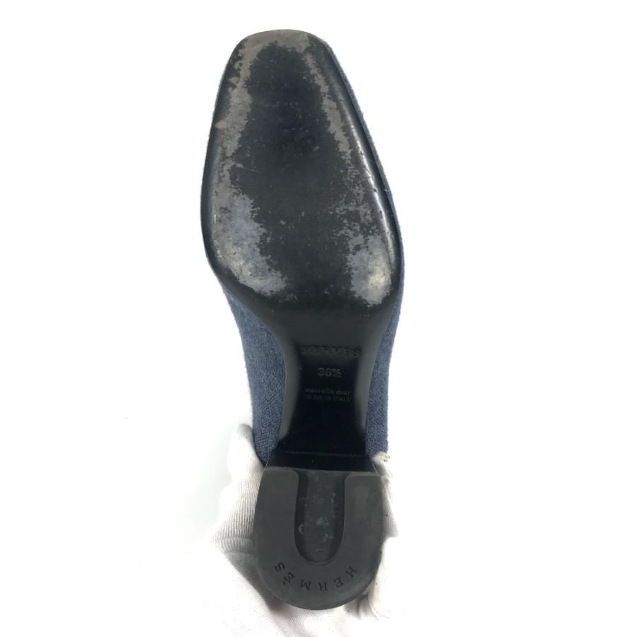 HERMES エルメス ヴォルヴェール ショート 靴 シューズ アンクル ヒール ニット ソックスブーツ ブーツ ネイビー レディース【中古】 | HERMES | 07