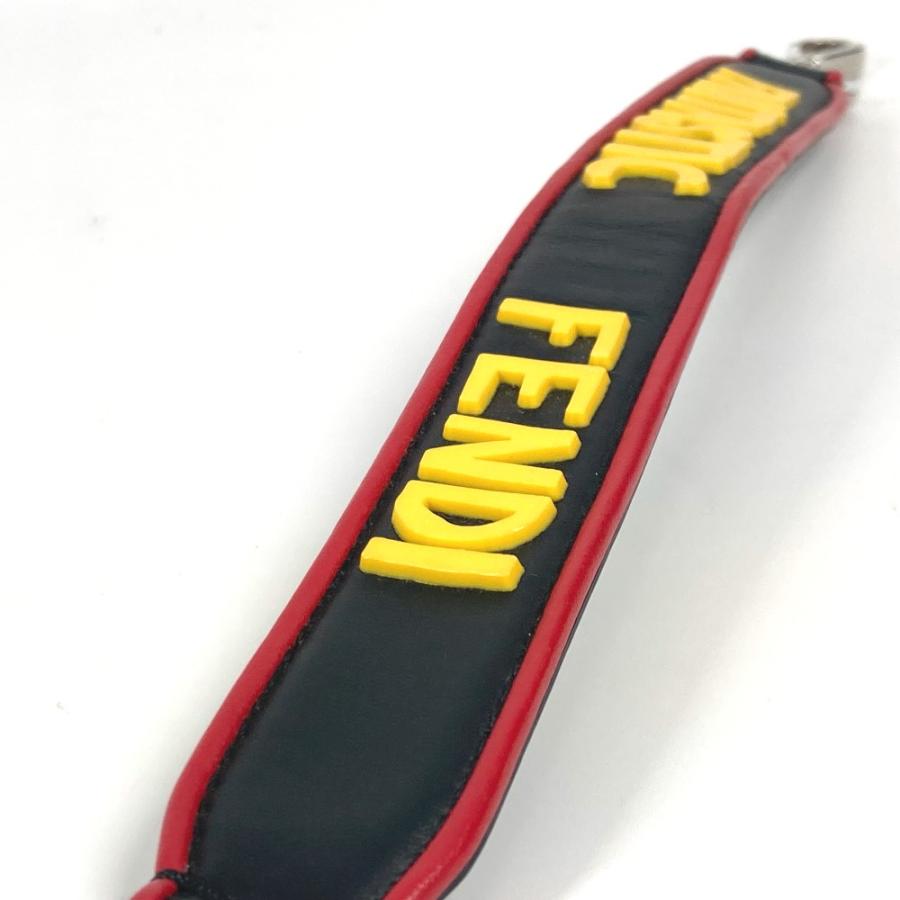 美品 FENDI フェンディ ストラップユー ロゴ ストライプ ショート ショルダーストラップ ブラック ユニセックス【中古】 | FENDI | 04