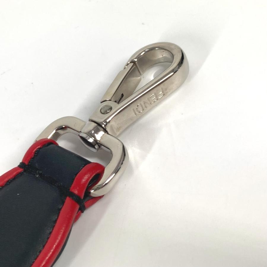 美品 FENDI フェンディ ストラップユー ロゴ ストライプ ショート ショルダーストラップ ブラック ユニセックス【中古】 | FENDI | 06