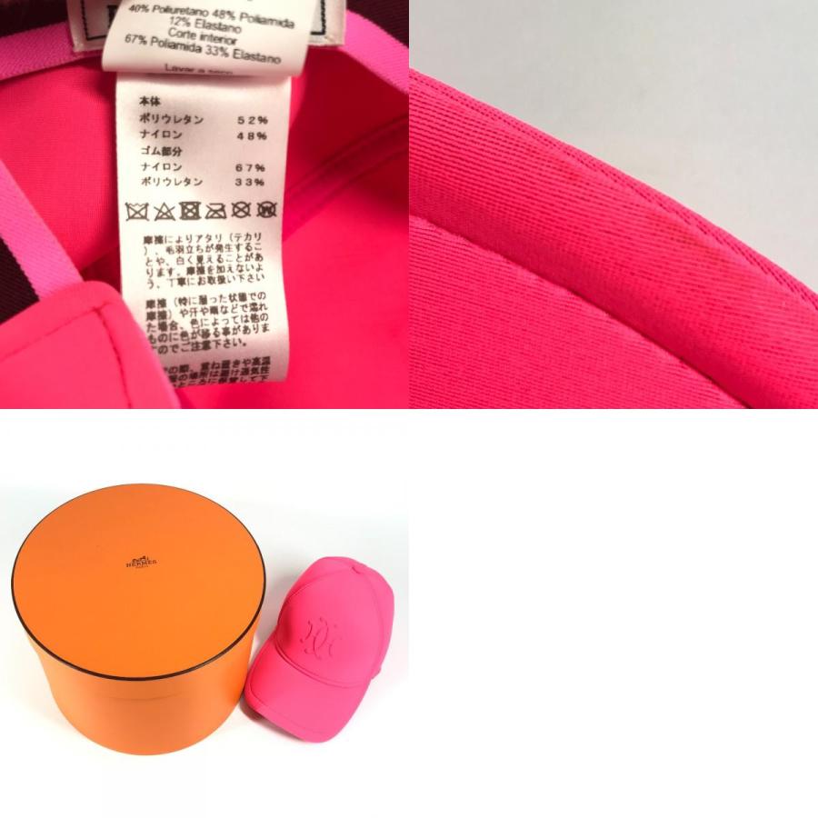 美品 HERMES エルメス ネオバン アトランティック 帽子 キャップ帽 ベースボール キャップ ピンク レディース【中古】 | HERMES | 09