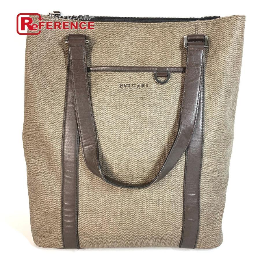 BVLGARI ブルガリ ウィークエンド ロゴ カバン 縦型 トートバッグ 肩掛け ショルダーバッグ グレー ユニセックス【中古】 | BVLGARI