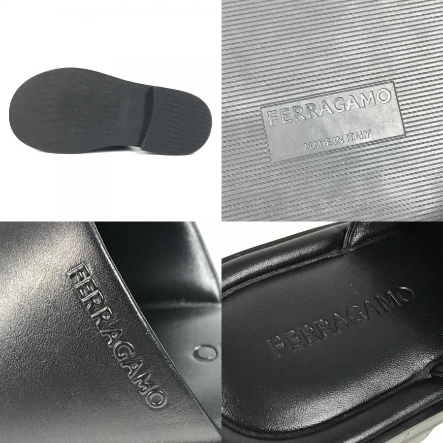 美品 Salvatore Ferragamo サルヴァトーレフェラガモ 760634 ジュノーネ スライドサンダル 靴 シューズ GIUNONE ブラック メンズ【中古】 |  | 08