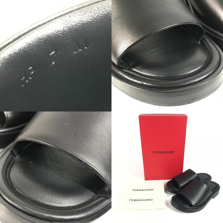 美品 Salvatore Ferragamo サルヴァトーレフェラガモ 760634 ジュノーネ スライドサンダル 靴 シューズ GIUNONE ブラック メンズ【中古】 |  | 09