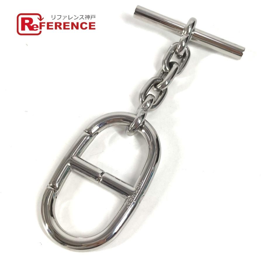 美品 HERMES エルメス ロゴ シェーヌダンクル キーリング チェーン キーホルダー シルバー レディース【中古】 | HERMES