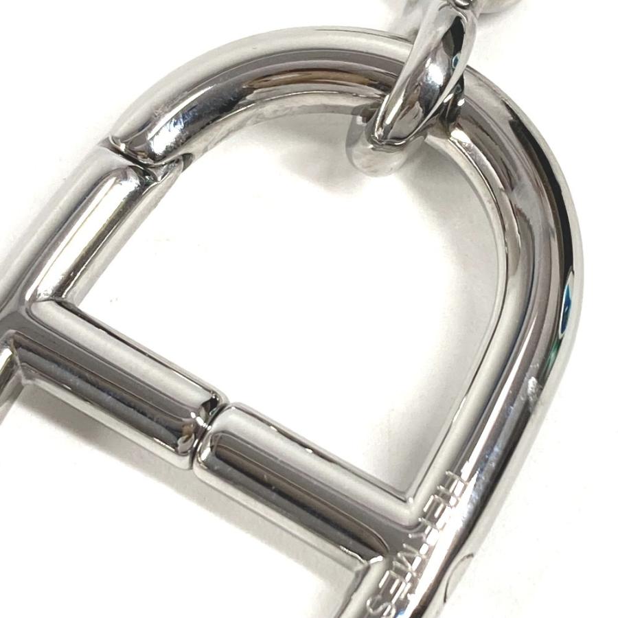 美品 HERMES エルメス ロゴ シェーヌダンクル キーリング チェーン キーホルダー シルバー レディース【中古】 | HERMES | 03