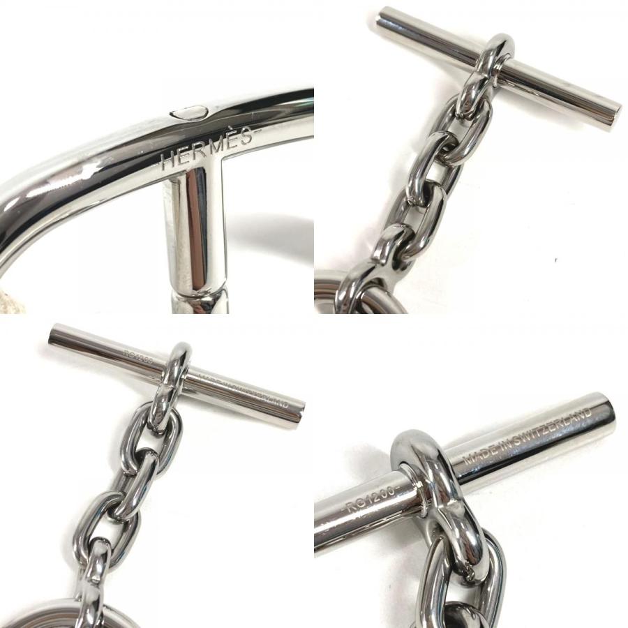 美品 HERMES エルメス ロゴ シェーヌダンクル キーリング チェーン キーホルダー シルバー レディース【中古】 | HERMES | 09