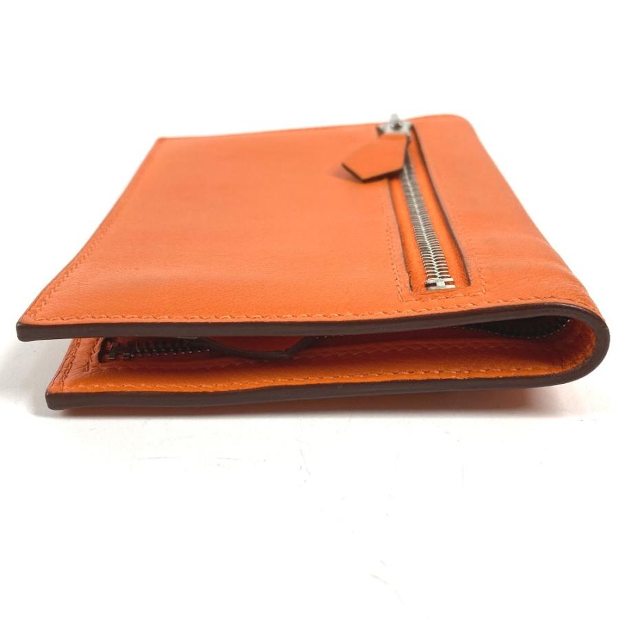 HERMES エルメス ジップザップ コンパクトウォレット  2つ折り財布 オレンジ ユニセックス シルバー金具【中古】 | HERMES | 03