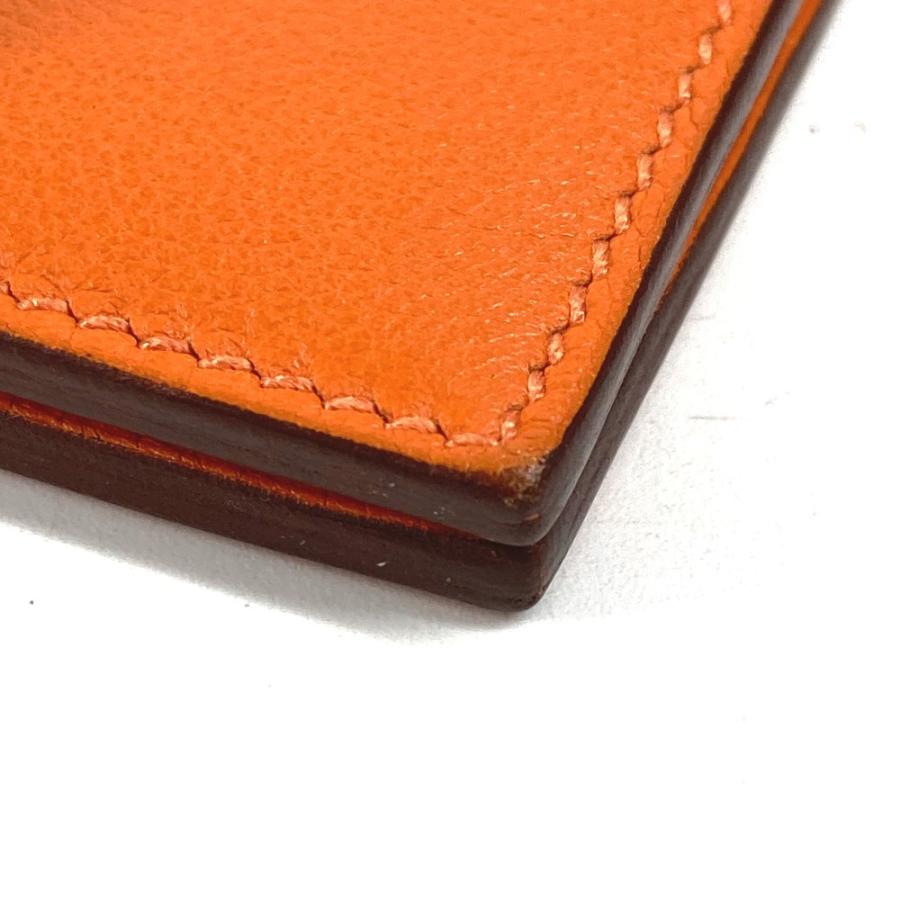 HERMES エルメス ジップザップ コンパクトウォレット  2つ折り財布 オレンジ ユニセックス シルバー金具【中古】 | HERMES | 04
