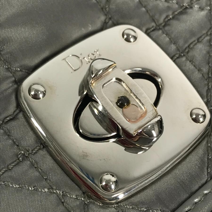 Dior ディオール ロゴ カナージュ キルティング 斜め掛け ポシェット フラップ ショルダーバッグ グレー系 ユニセックス【中古】 |  | 04