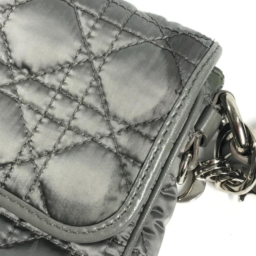 Dior ディオール ロゴ カナージュ キルティング 斜め掛け ポシェット フラップ ショルダーバッグ グレー系 ユニセックス【中古】 |  | 06