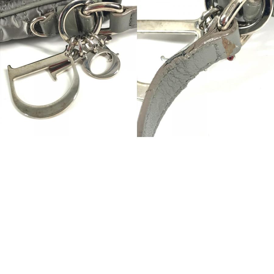 Dior ディオール ロゴ カナージュ キルティング 斜め掛け ポシェット フラップ ショルダーバッグ グレー系 ユニセックス【中古】 |  | 09