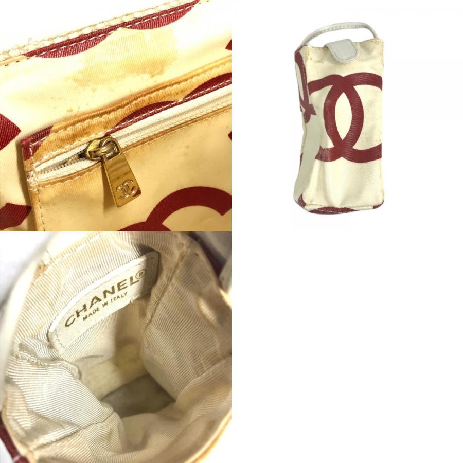 CHANEL シャネル ロゴ マトラッセ キルティング 肩掛け トートバッグ Wチェーン 携帯ポーチ付き ショルダーバッグ ホワイト 【中古】 | CHANEL | 09