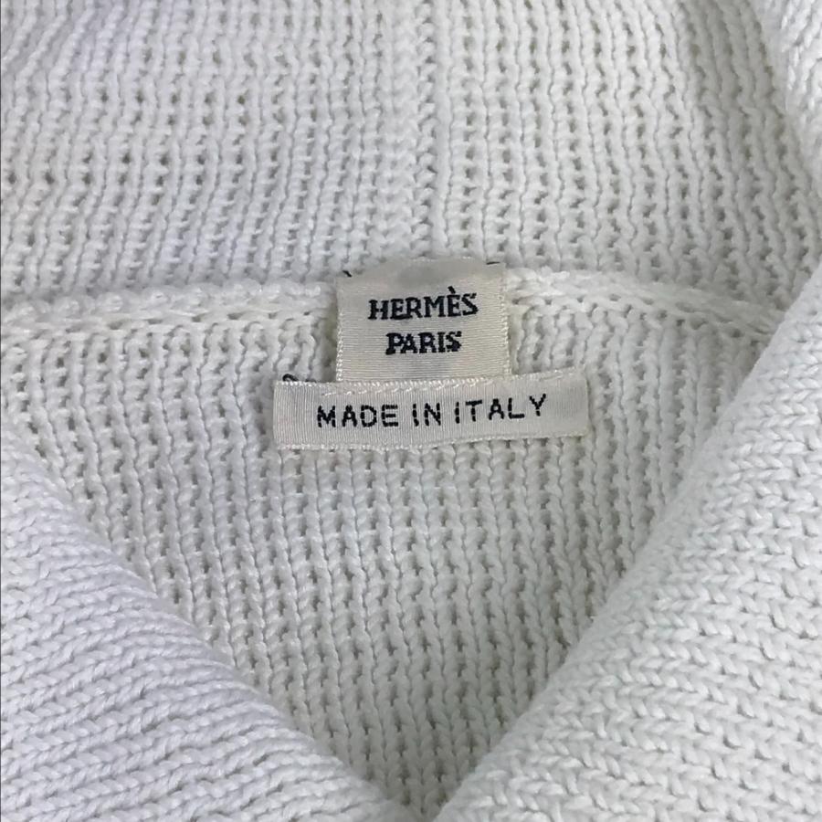 美品 HERMES エルメス アウター コート ニットコート 長袖 アパレル ボタン カーディガン ホワイト レディース【中古】 | HERMES | 03