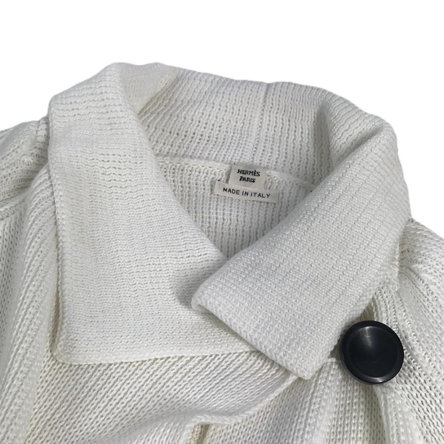 美品 HERMES エルメス アウター コート ニットコート 長袖 アパレル ボタン カーディガン ホワイト レディース【中古】 | HERMES | 04