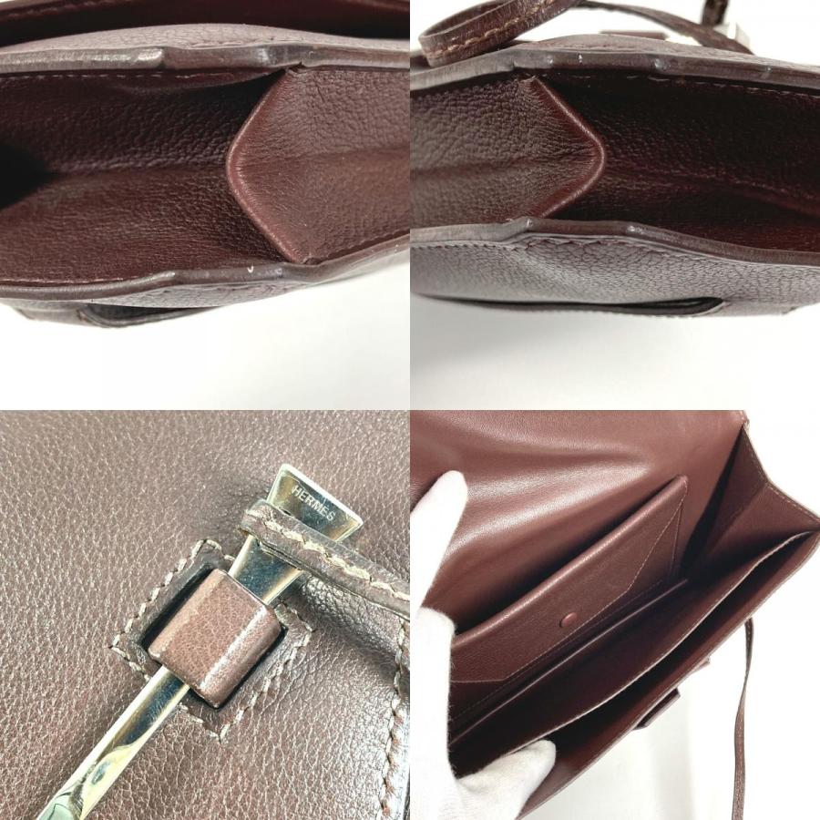 HERMES エルメス エンベロープ カバン フラップ ポーチ セカンドバッグ クラッチバッグ ブラウン ユニセックス【中古】 | HERMES | 08