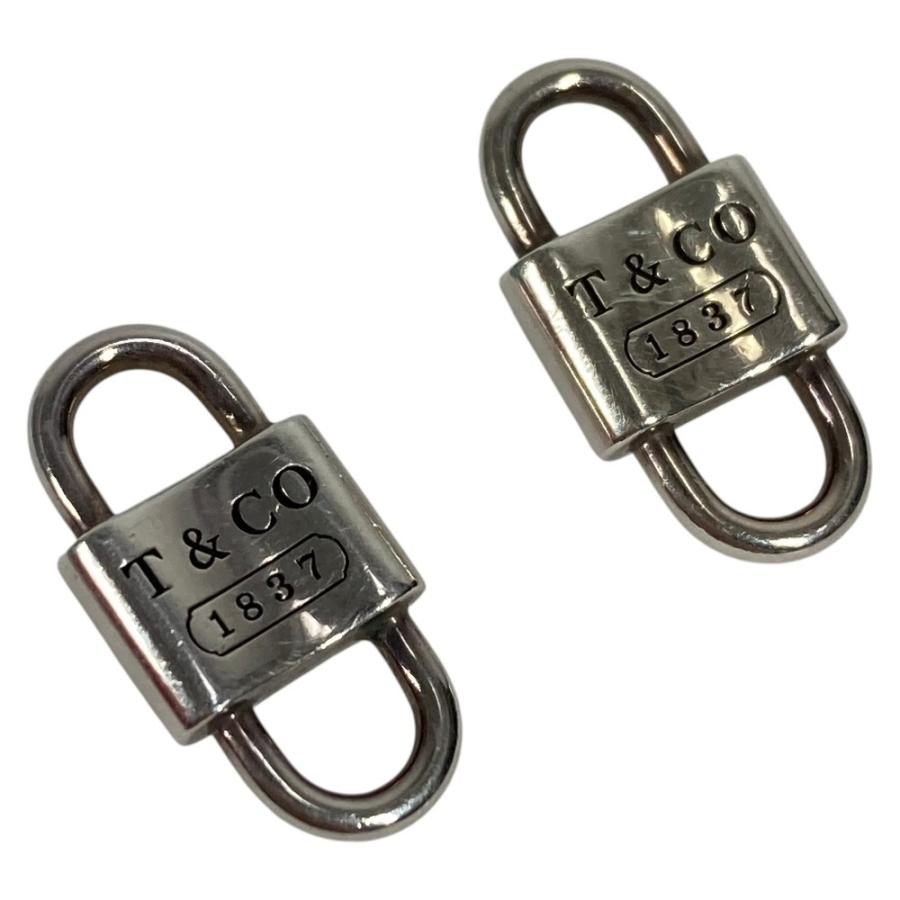 TIFFANY&Co. ティファニー 1837スモール ダブル ロック 鍵 革紐 レザー アクセサリー ピアス シルバー ユニセックス【中古】 | TIFFANY&Co. | 01