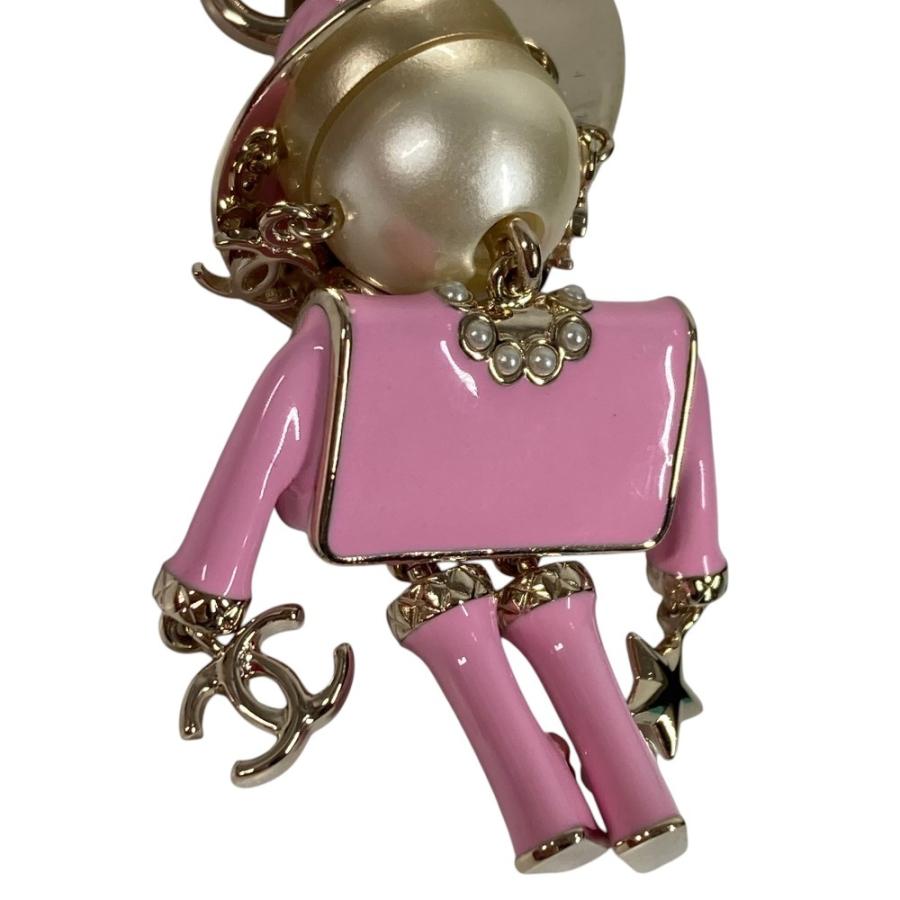 新品同様 CHANEL シャネル  シャネルドール CC ココマーク ロゴ  フェイクパール ハート バッグチャーム B25B キーホルダー ピンク【中古】 | CHANEL | 05