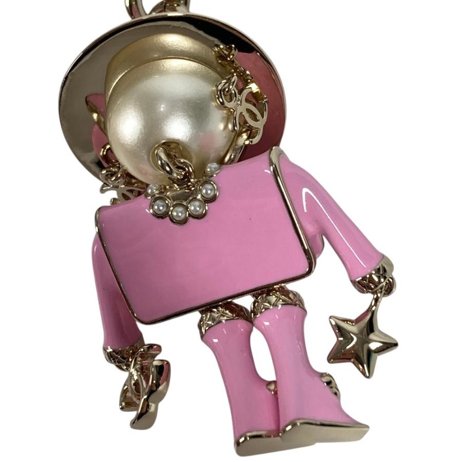 新品同様 CHANEL シャネル  シャネルドール CC ココマーク ロゴ  フェイクパール ハート バッグチャーム B25B キーホルダー ピンク【中古】 | CHANEL | 06