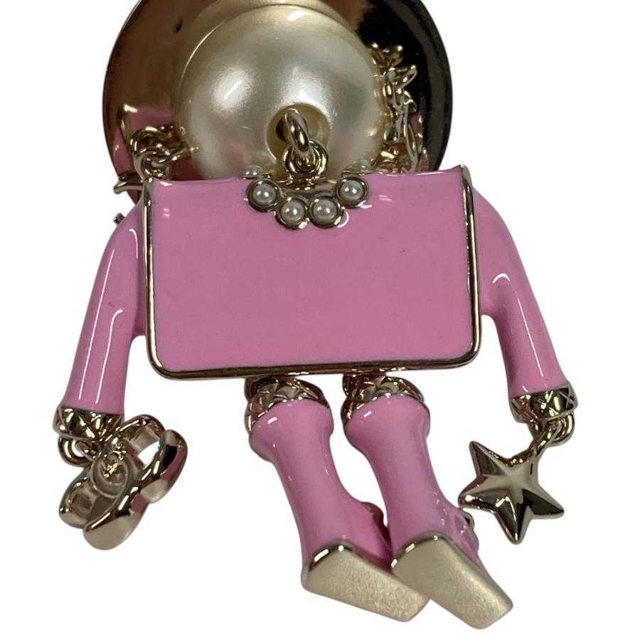 新品同様 CHANEL シャネル  シャネルドール CC ココマーク ロゴ  フェイクパール ハート バッグチャーム B25B キーホルダー ピンク【中古】 | CHANEL | 07