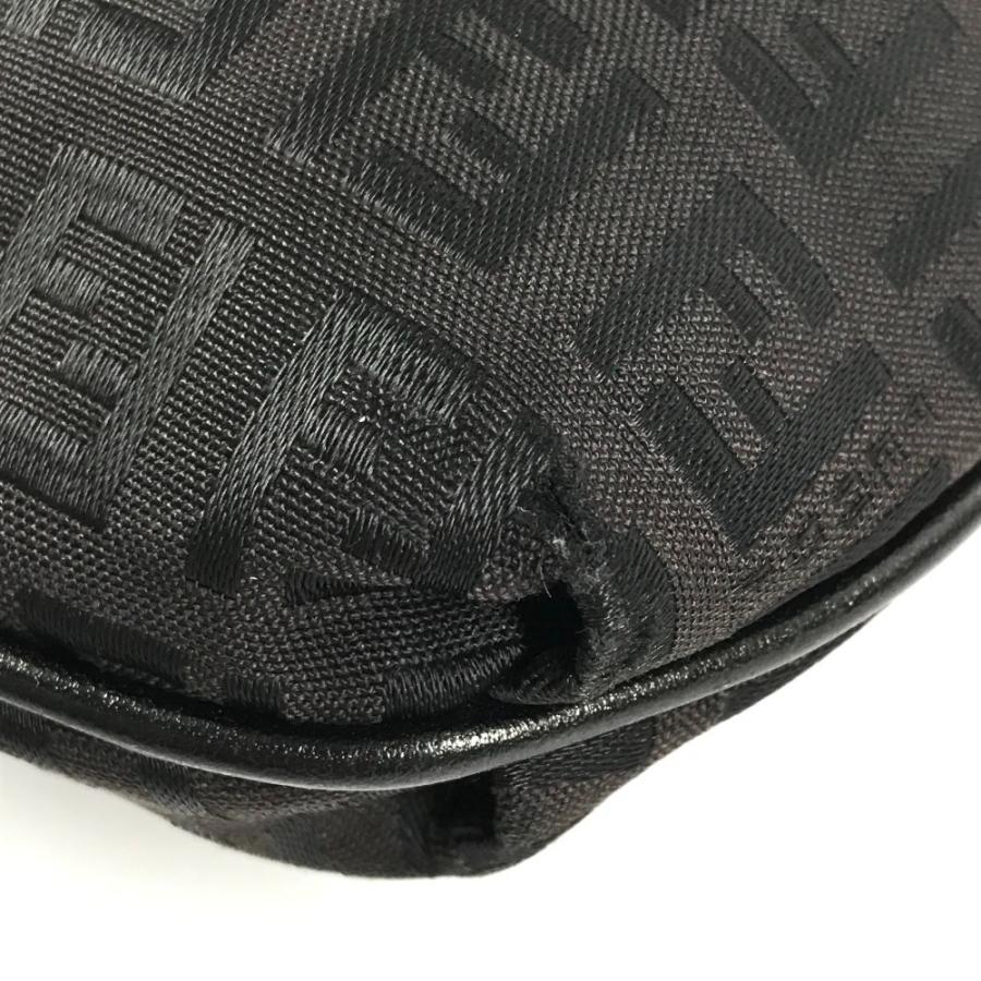FENDI フェンディ ズッキーノ ロゴ カバン フラップ 斜め掛け ポシェット ショルダーバッグ ブラック ユニセックス【中古】 | FENDI | 05