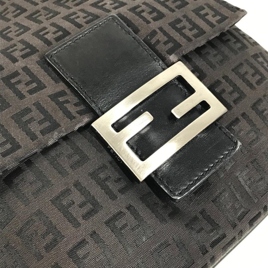 FENDI フェンディ ズッキーノ ロゴ カバン フラップ 斜め掛け ポシェット ショルダーバッグ ブラック ユニセックス【中古】 | FENDI | 07