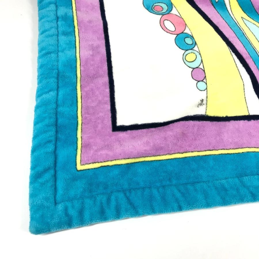 Emilio Pucci エミリオプッチ 総柄 タオル ロゴ 大判 バスタオル インテリア ひざかけ ブランケット タオル ブルー ユニセックス【中古】 | EMILIO PUCCI | 02