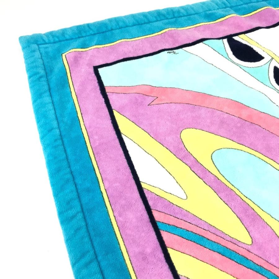 Emilio Pucci エミリオプッチ 総柄 タオル ロゴ 大判 バスタオル インテリア ひざかけ ブランケット タオル ブルー ユニセックス【中古】 | EMILIO PUCCI | 04
