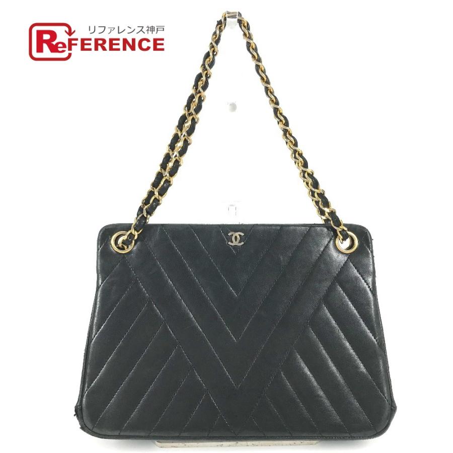 CHANEL シャネル CC ココマーク ロゴ チェーンバッグ がま口  肩掛け ハンドバッグ ヴィンテージ ショルダーバッグ ブラック【中古】 | CHANEL
