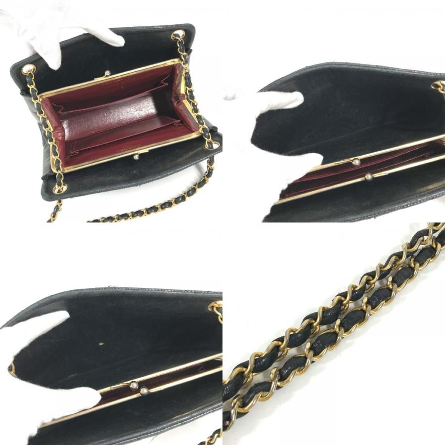 CHANEL シャネル CC ココマーク ロゴ チェーンバッグ がま口  肩掛け ハンドバッグ ヴィンテージ ショルダーバッグ ブラック【中古】 | CHANEL | 08