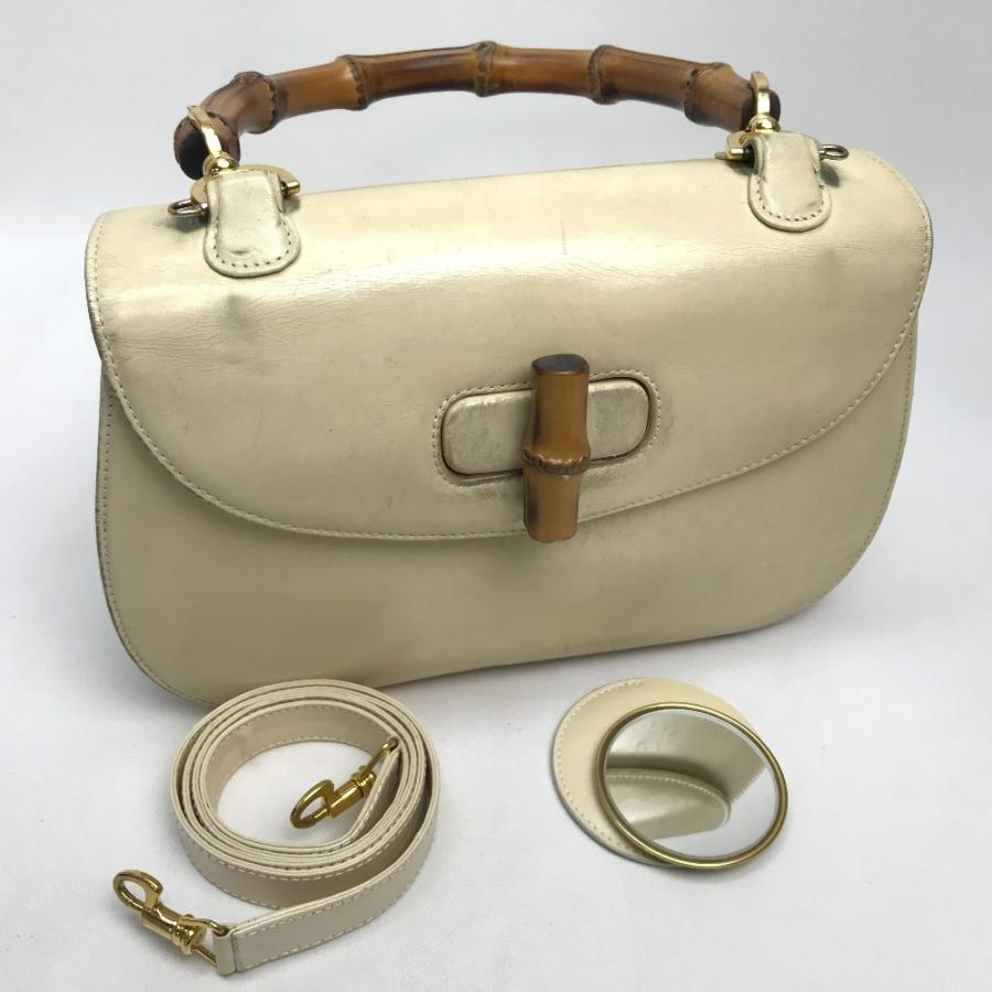 GUCCI グッチ　バンブーバッグ　鏡つき GUCCI グッチ 001・1781・0633 ミラー付き バンブー ハンドバッグ