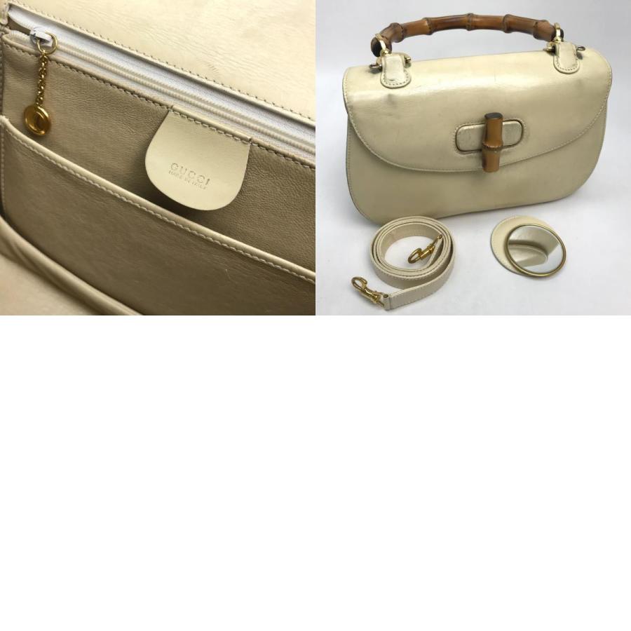 GUCCI グッチ 001・1781・0633 ミラー付き バンブー ハンドバッグ ショルダーバッグ レザー ライト | GUCCI | 09