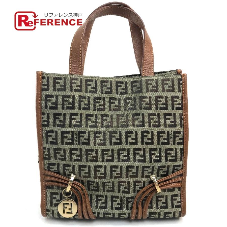 FENDI フェンディ 8BH170 FFロゴチャーム ズッカ FF柄 ハンドバッグ