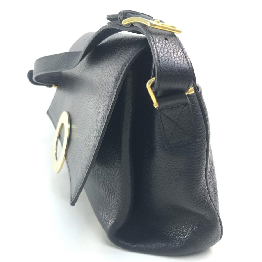 CELINE セリーヌ ヴィンテージ サークルロゴ ワンショルダーバッグ ハンドバッグ レザー レディース ゴールド金具 黒 | CELINE | 01
